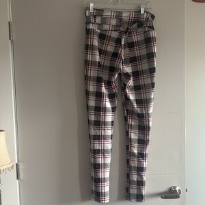 Shosho Red and Black Plaid Skirt with Belt